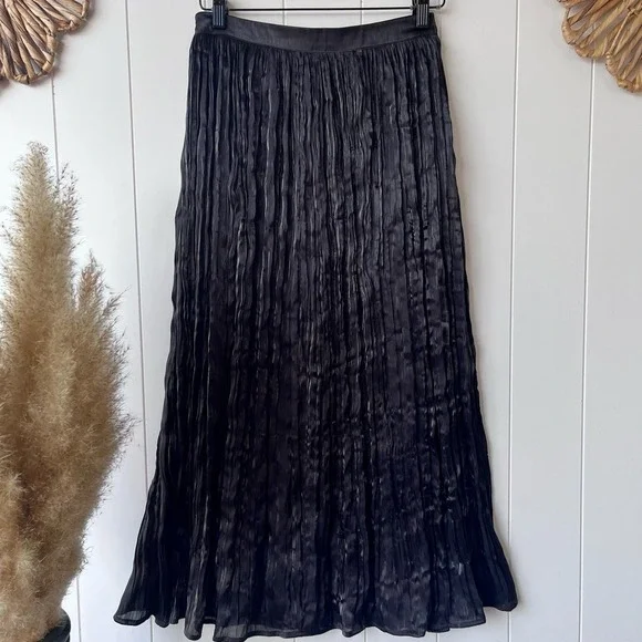 Free People skirt midi black pleated party vera city cocktail - Picture 7 of 8